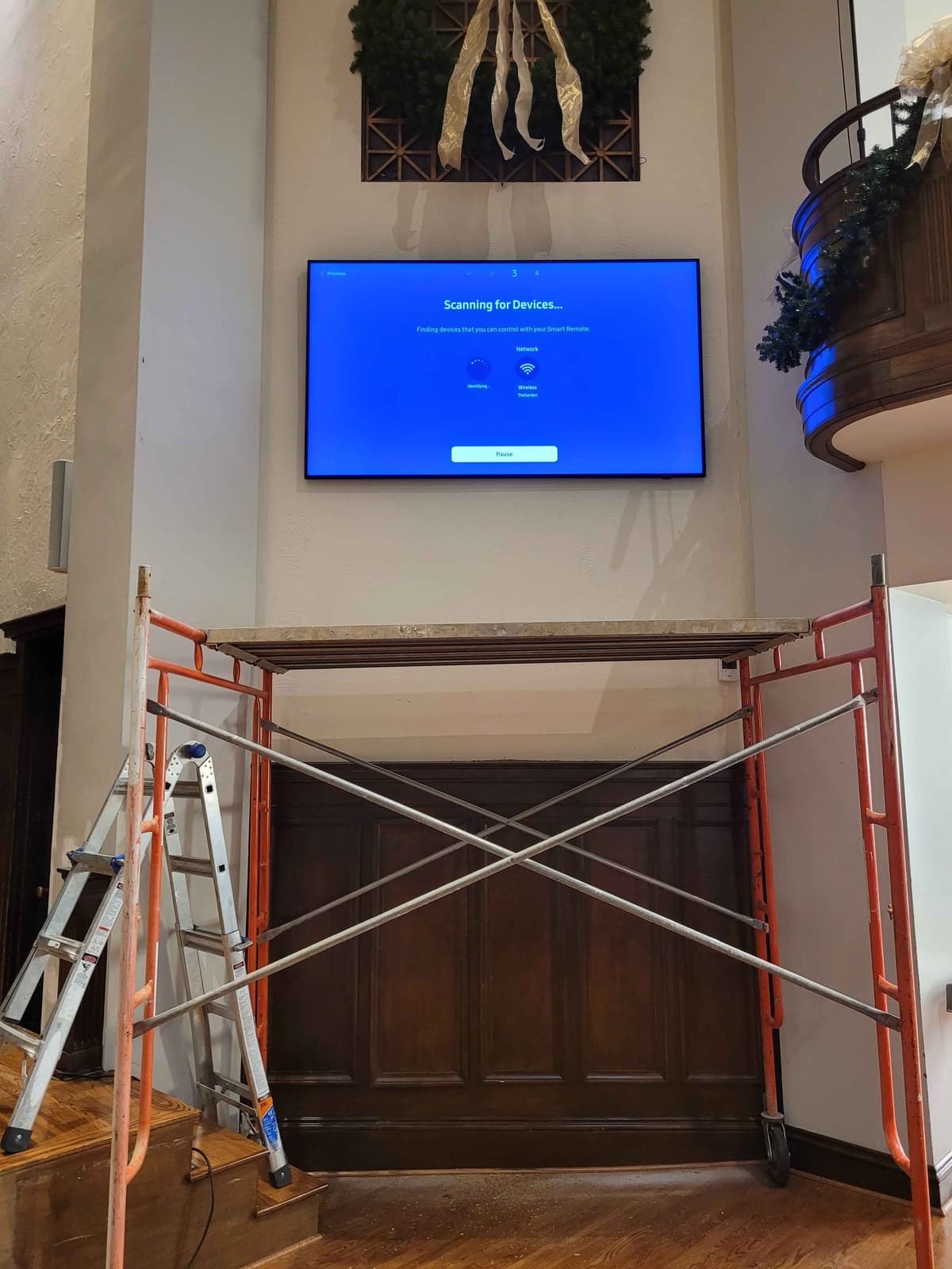 TV mounting installation