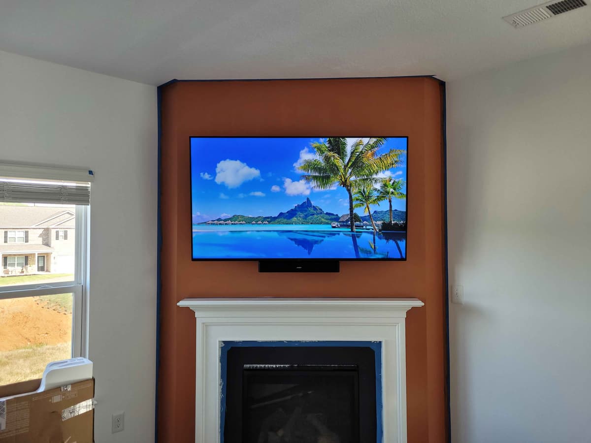 TV mounting installation