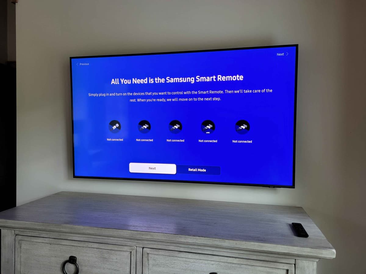 TV mounting installation